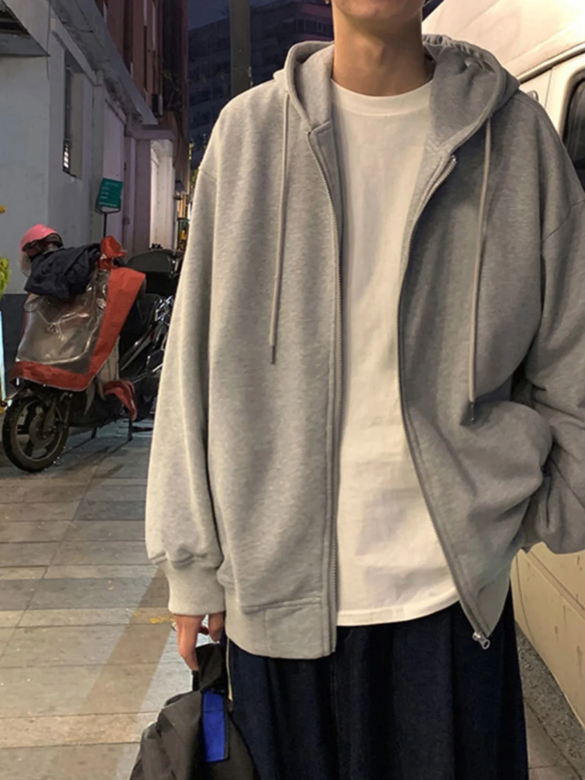 

Мужской демисезонный кардиган-куртка с капюшоном на молнии, свободного кроя, из полиэстера, с длинными рукавами, теплая верхняя одежда, модная молодежная модель