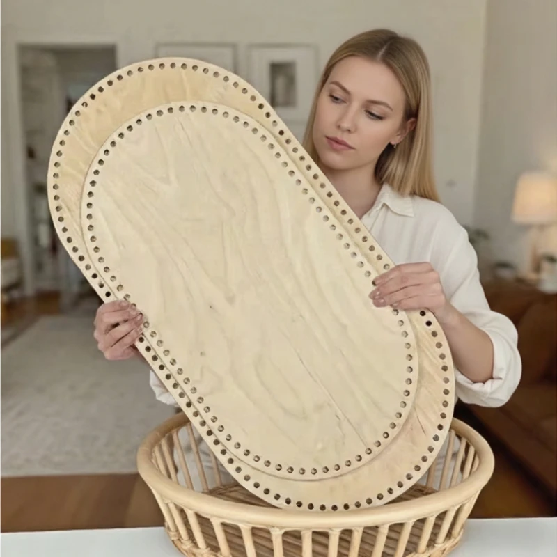 2 Stück Baby-Wiegenboden aus Holz, Sperrholz-Häkelunterlage für Moseskorb, 45 cm x 24,3 cm x 4,5 mm Holzboden zum Häkeln