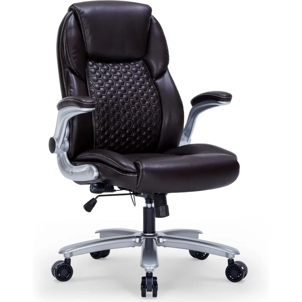 

Home Office Chair, Executive Comeputer Desk Chair Ergonomic Office Chair With Adjustable Lumbar Support, Tilt Lock, Pu Leather,