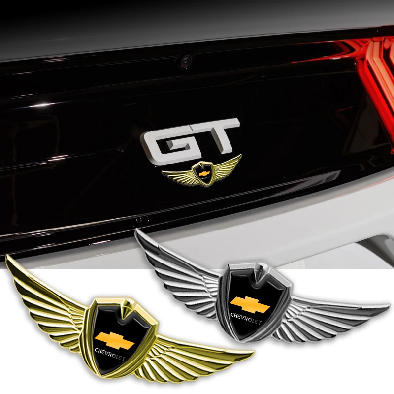 1PCS New Car Badge Metal Wings Body Decoration Sticker For Chevrolet Captiva Colorado Cruze Spark Malibu Trax Aveo Car Styling