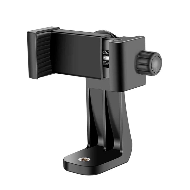 Universal Mobile Phone Clip 360 Degree Rotating for iphone Samsung Xiaomi Black 1/4 Screw Cellphone Holder Desk Tripod Adapter