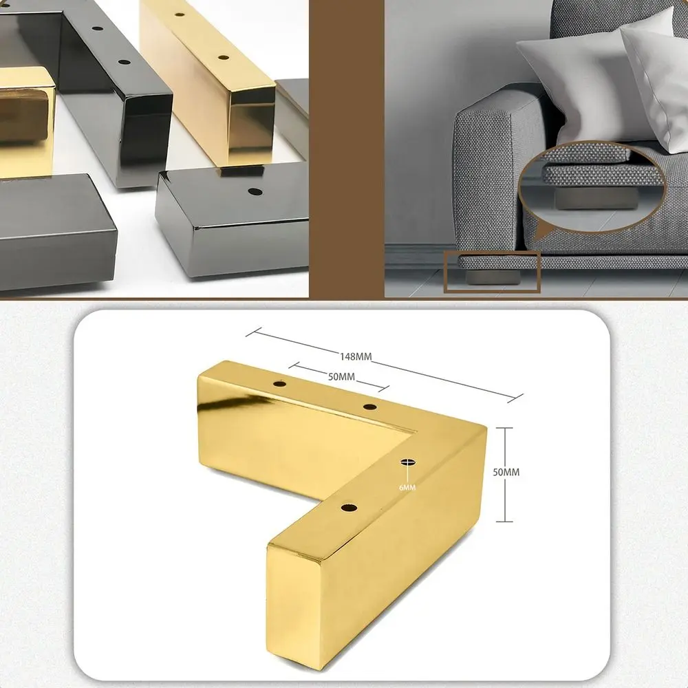 Accessories Stainless Steel Furniture Leg Load Bearing Enhance Stability Cabinet Feet Anti-slip L-Shape Sofa Legs