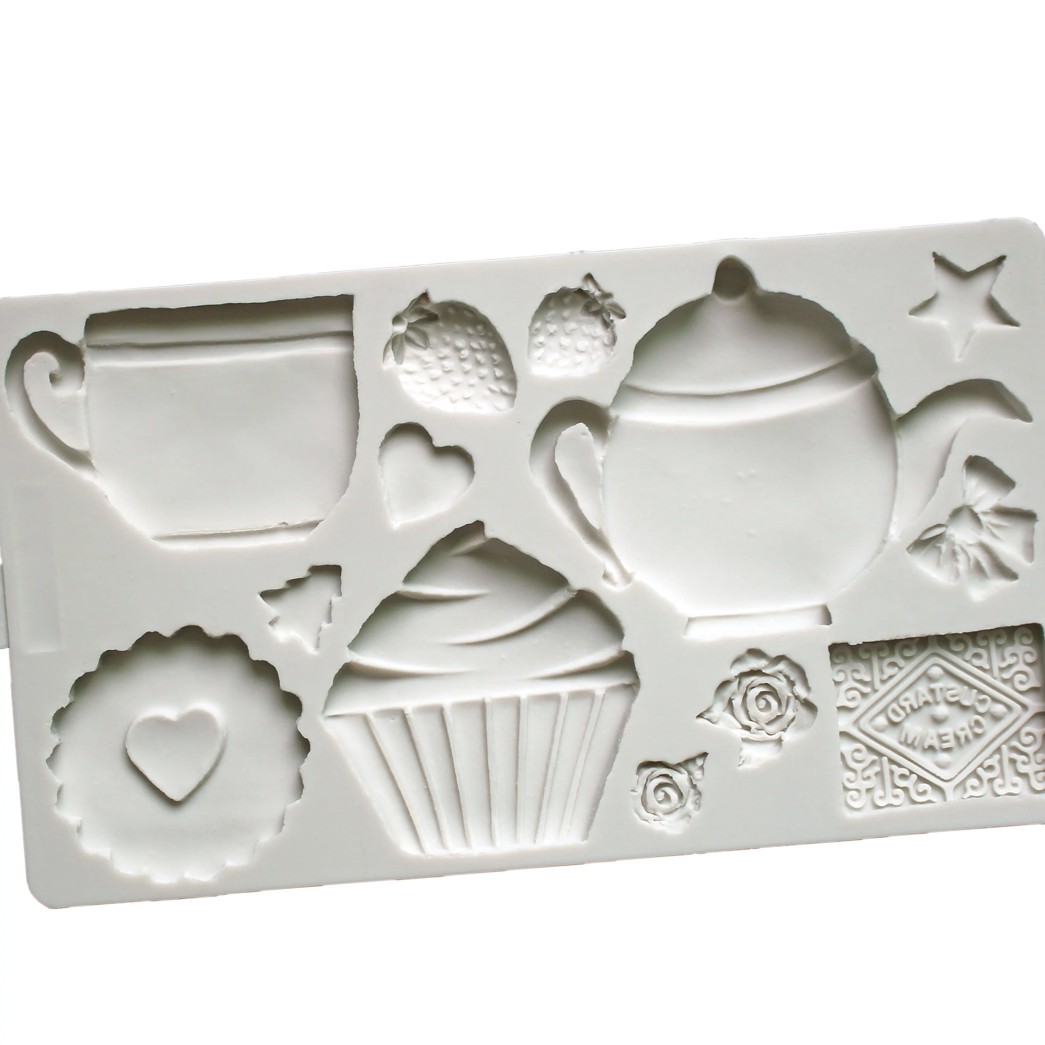 Afternoon Tea Pot Biscuits Silicone Mold Fondant Cake Decorating Mould Clay,Sugarcraft Chocolate Baking Tool，Kitchenware