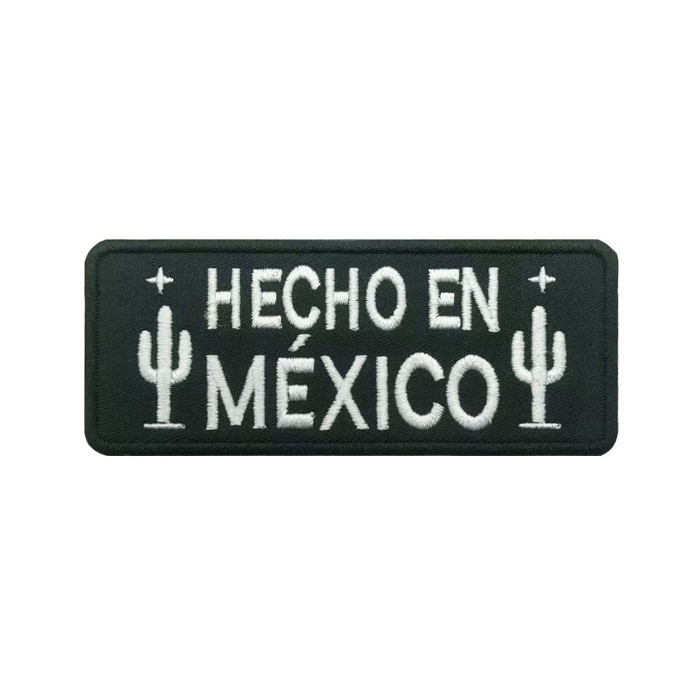 HECHO EN MEXICO Mexico Embroidered Patch Armband with Hook & Loop/Iron on Military Stripe Badge Cloth for Clothing Accessory