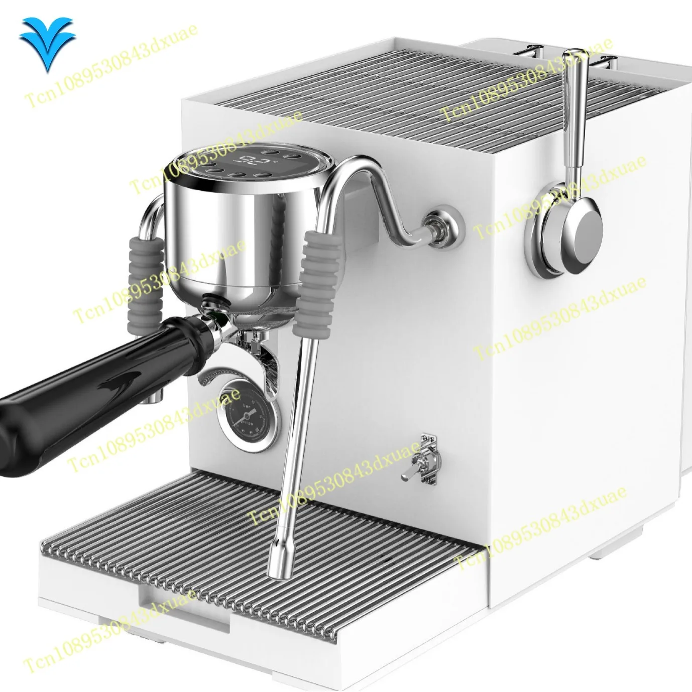 EM3801 Electric Stainless Steel Espresso Coffee Machine Portable Brew System with Hot Water System for Household and Hotel Use