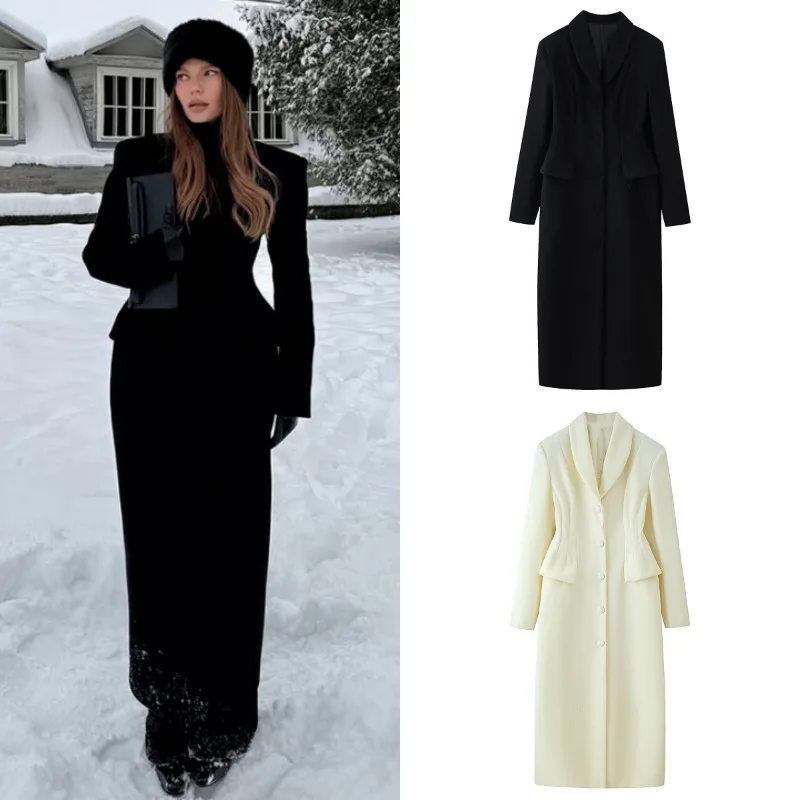 European and American Style A New Versatile Winter Women's Coat with A Lapel Button-down and Pocket Decoration Featuring Popular