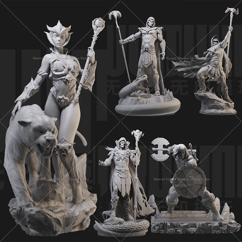 1/24 1/18 Scale DIY Self-assembled GK 3D Resin Un-panited Doll White Model Blends Dark Medieval Sorcerer Aesthetics With Retro