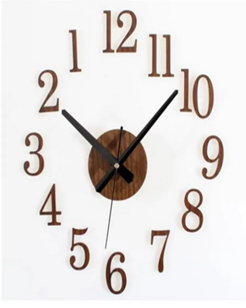 Retro DIY digital decorative wall clock wall stickers clockwise fashion watches creative cute Reversing Times Backflow Clockwise