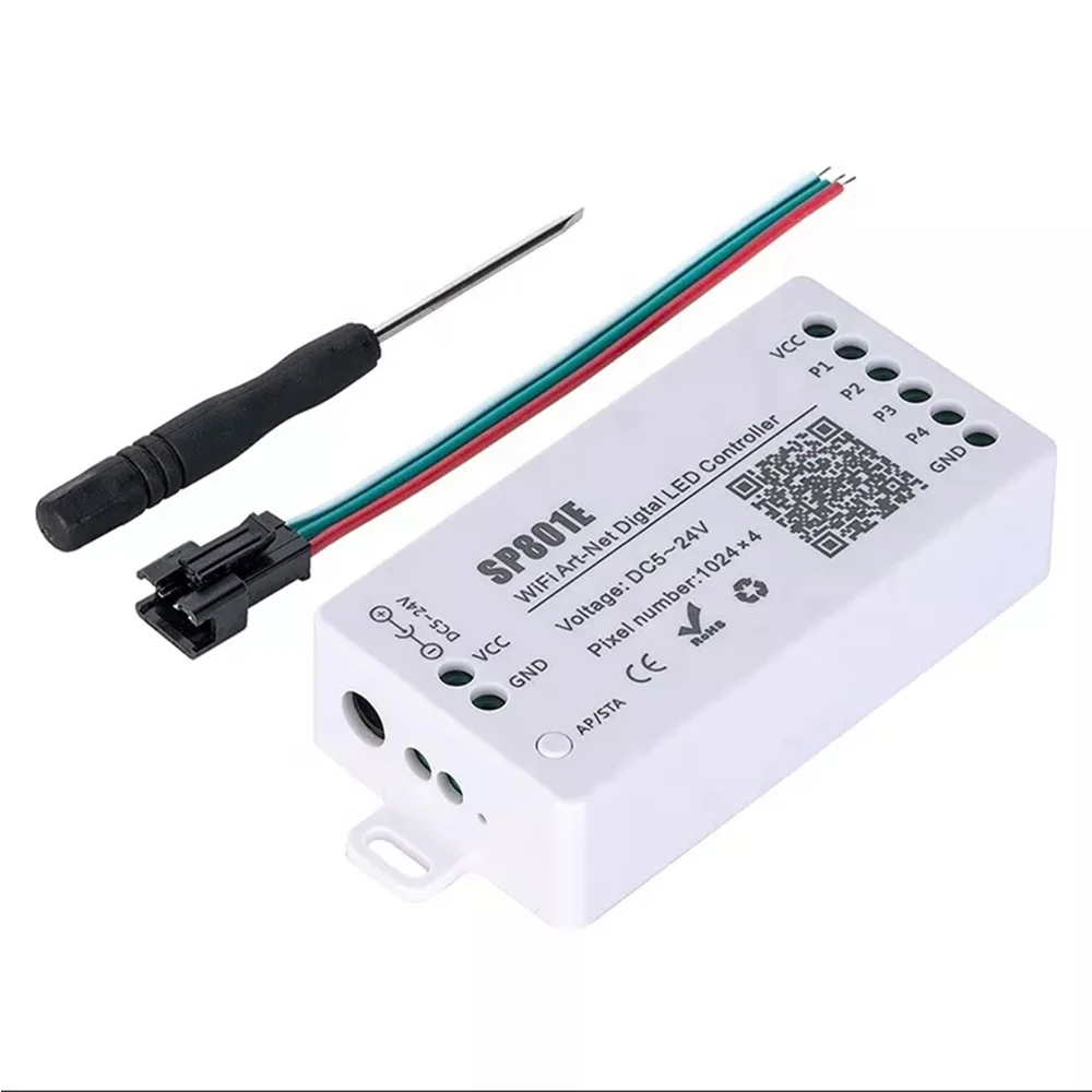 SP801E Wifi Art-Net LED Controller For WS2812B WS2811 Light Strip LED Matrix Panel Module Wireless Control iOS Android DC5-24V