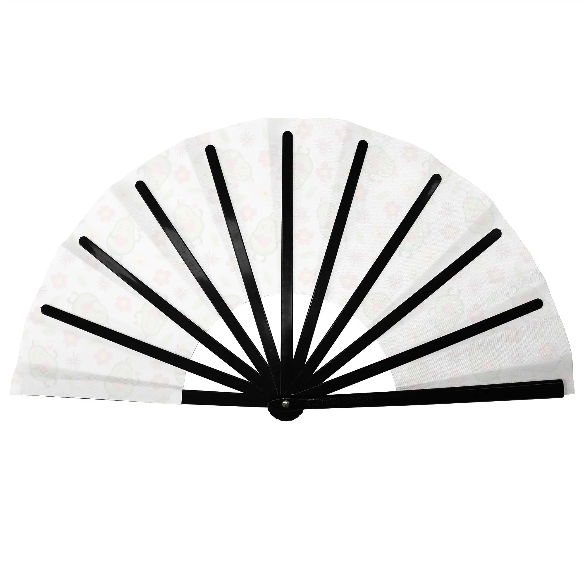 Avocado Heart Red Bow  Hand Fan Unisex Red Five Dark Red Starburst Flower Printed Polyester Fan Trendy For Sports Events Gift
