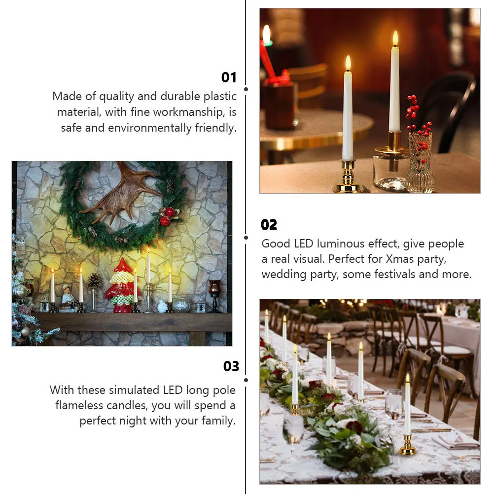 

1 set 1 Set Led Lamp Long Pole Flameless Candles For Xmas Wedding Party Festival Decor Glowing Electronic Light