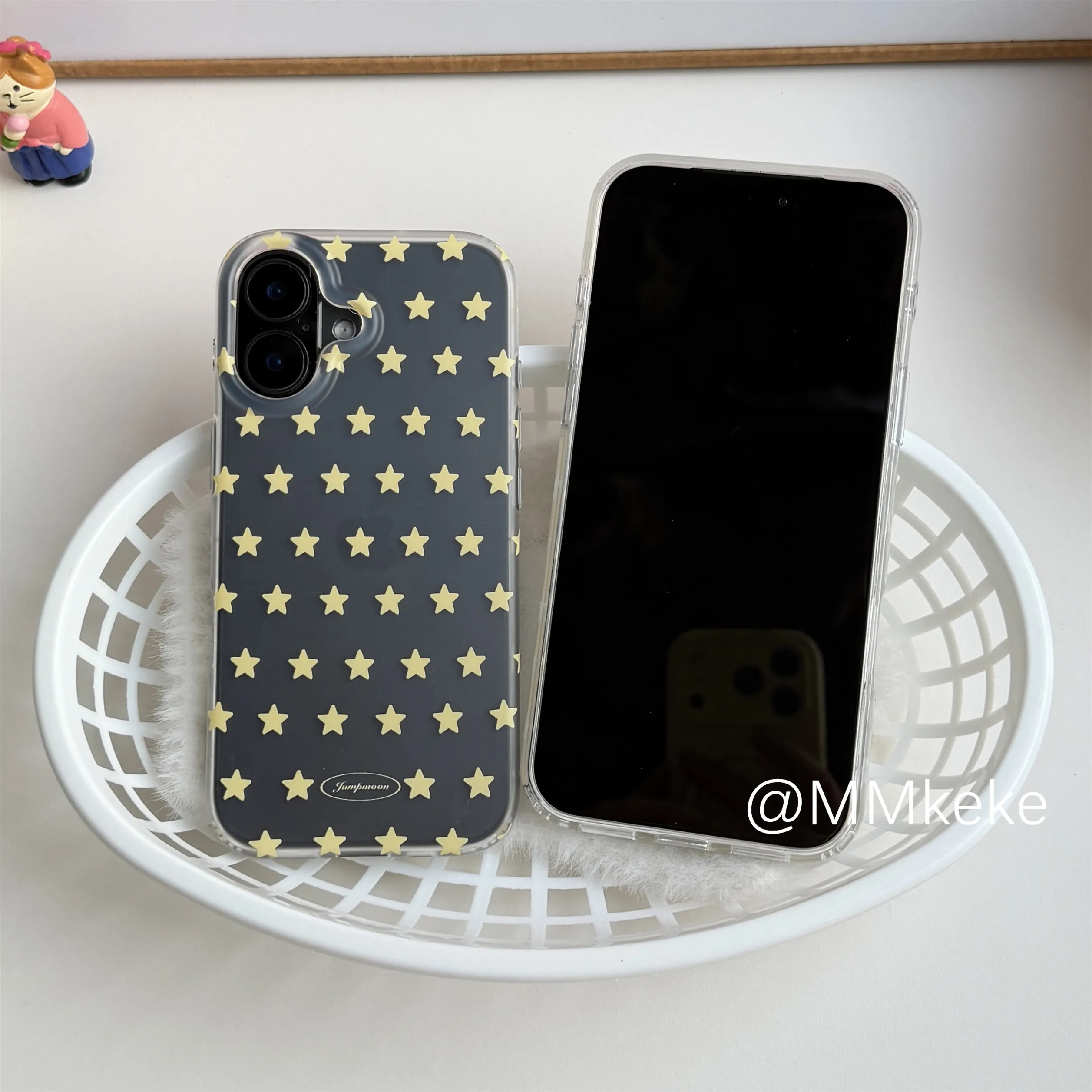 ins Full Screen White Yellow Star Y2K Matte Phone Case For iPhone 18 11 12 13 14 15 16 17 AIR Pro Max Plus Soft Bumper Cover - view 2