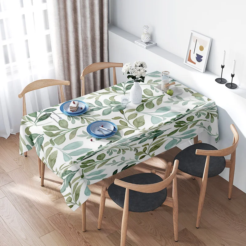 

Green Leaves Tablecloth: Perfect Addition for Your Dining Room or Kitchen Versatile Stylish Home Decor Must-Have