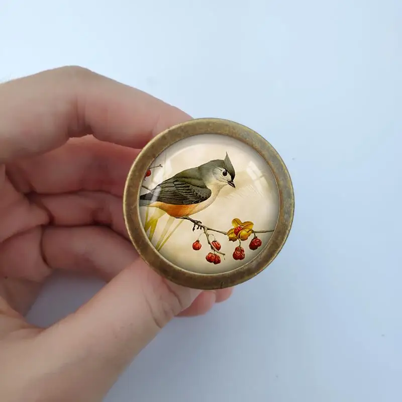 bird Cabinet Dresser Knobs pull Glass Cabochon Knob Domed Cabinet Knobs Furniture Knobs kitchen  door knob