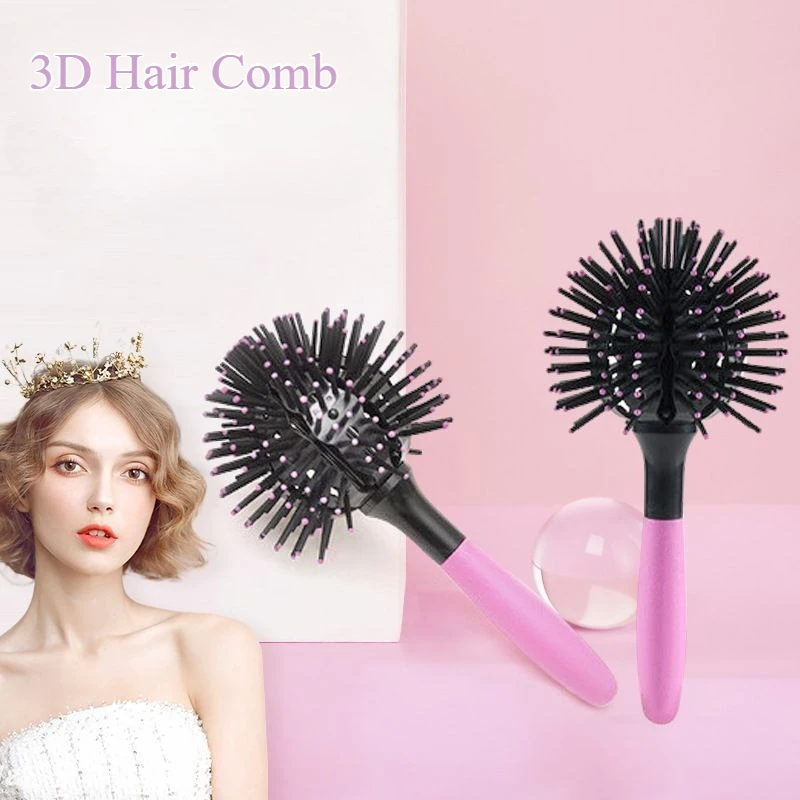 1Pc 3D Ball Haar Styling Pinsel Entwirren Hitzebeständige Volumen Kamm für Locken Pony Professionelle Salon Werkzeug Ätherisches