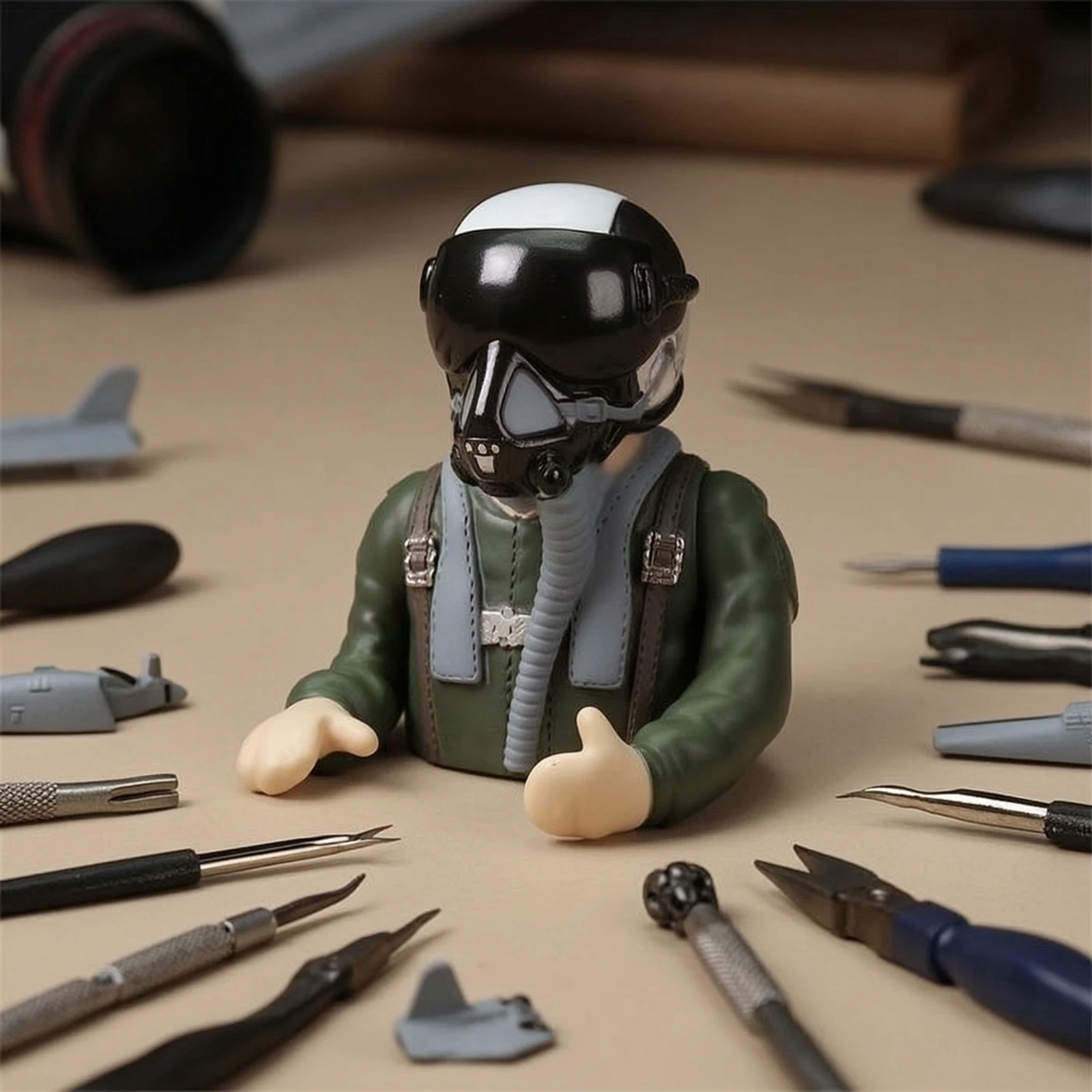 RC Pilot Figure with Goggles Realistic Miniature Pilot Torso Figurine Versatile Long-Lasting for Modelers, Cockpits, Displays