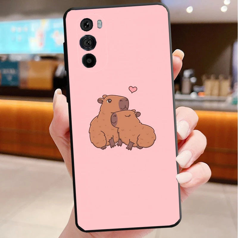 

Cute Capybara cartoon Funda Phone Case For Motorola Edge 50 40 Pro 60 50 40 30 Ultra Neo Fusion Moto G Play G Stylus G Power G