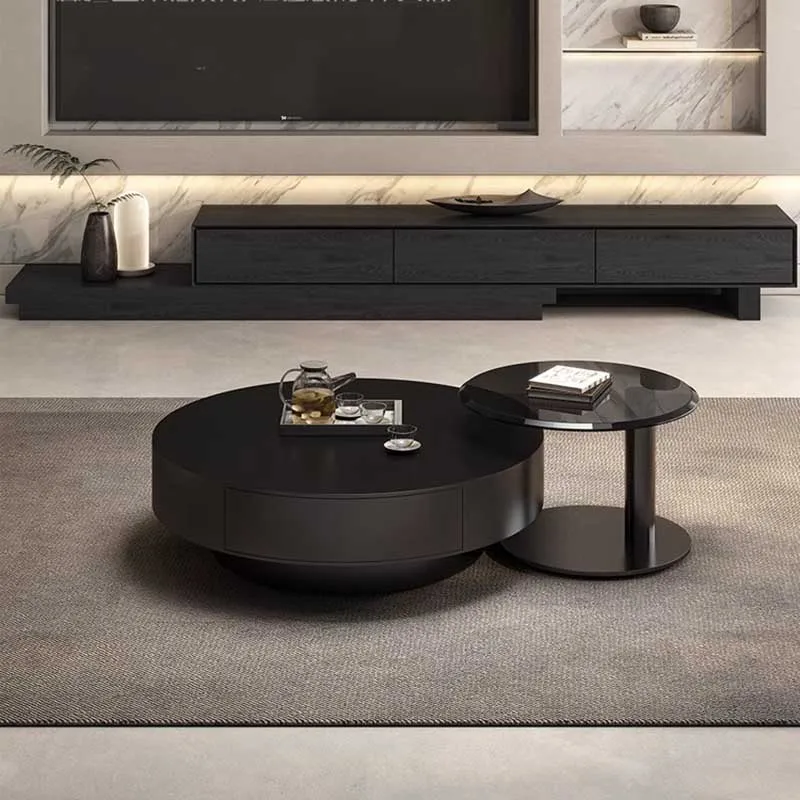 Storage Luxury Coffee Table Modern Design Round Living Room Coffee Table Center Low Floor Tavolino Da Salotto Home Furniture