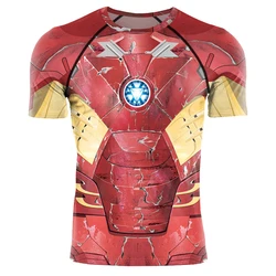 Iron Man Cosplay T Shirt Cosplay Costume Fashion Superhero Tracksuit Party Tops Halloween Men Sportswear Shirt T-Shirt