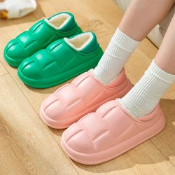 Thickened Short Plush Women's Boots Eva Waterproof Non-Slip Snow Boots Comfortable Soft-Soled Solid Color Womens Home Shoes