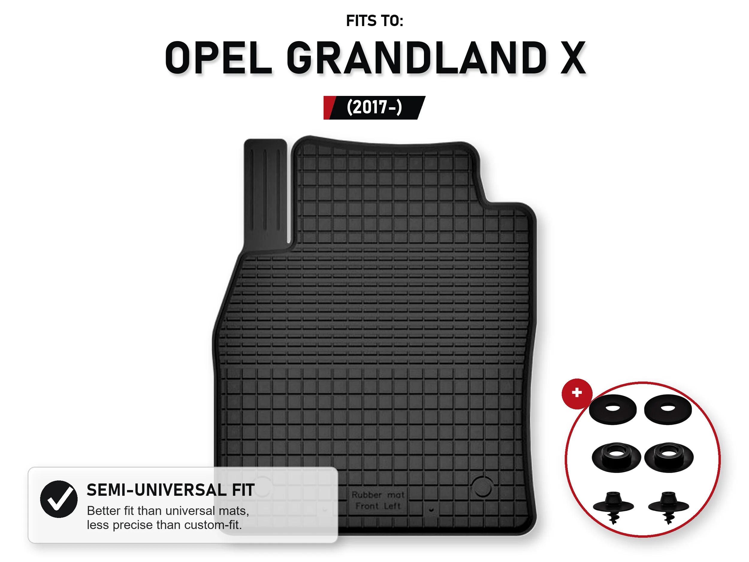 Bestuurdersmat voor: Opel Grandland X 2017- Crossover met stoppers