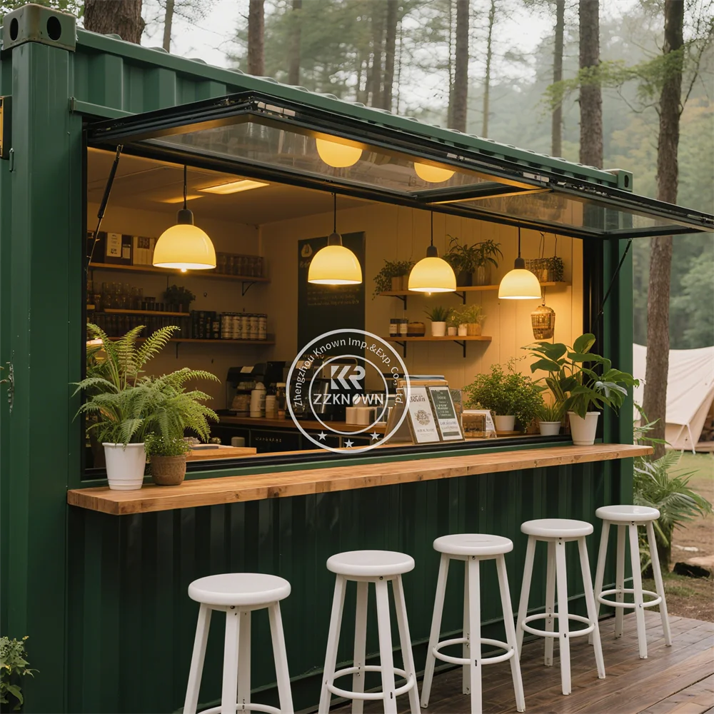

High Quality Prefab Container Restaurant Customized Design Container Bar Portable Fast Food Kiosk 20FT Shipping Container Bar