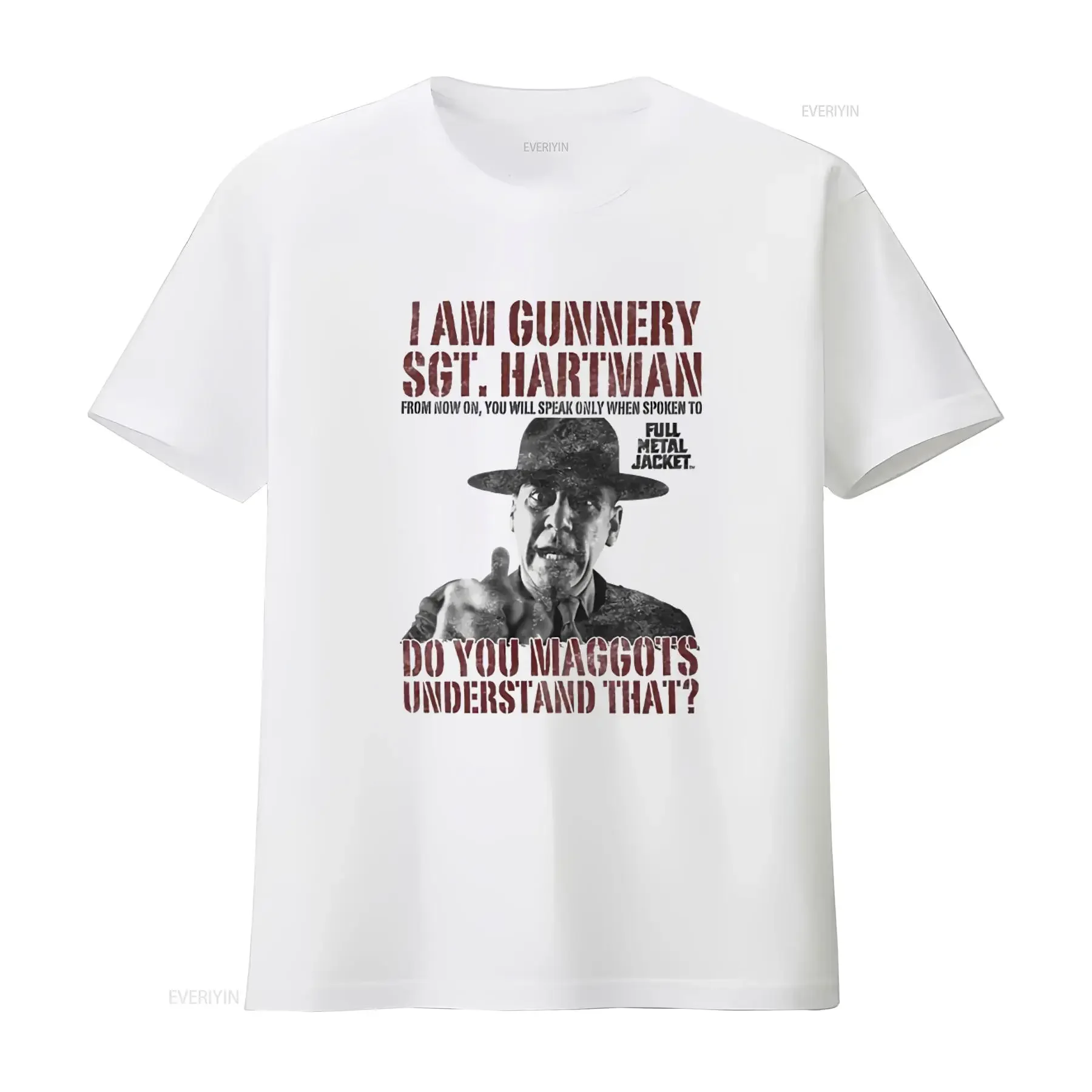 Officially Licensed Full Metal Jacket Sgt Hartman Men's T Shirt I Am Gunnery Do You Maggots Understand That Design S XXL Sizes