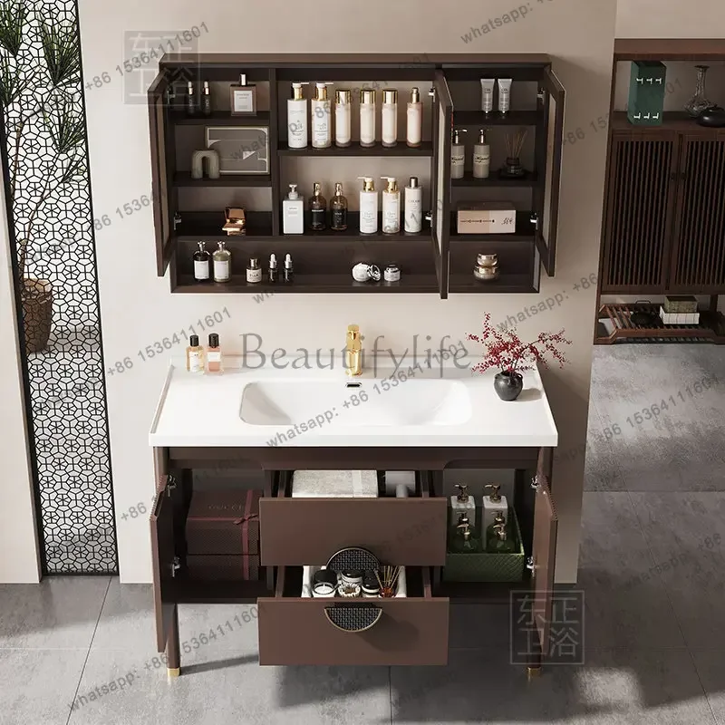 LD Luxury Wooden Bathroom Cabinet Organizer Storage Vanity Corner Dressers Cupboard Decorations Makeup Gabinete