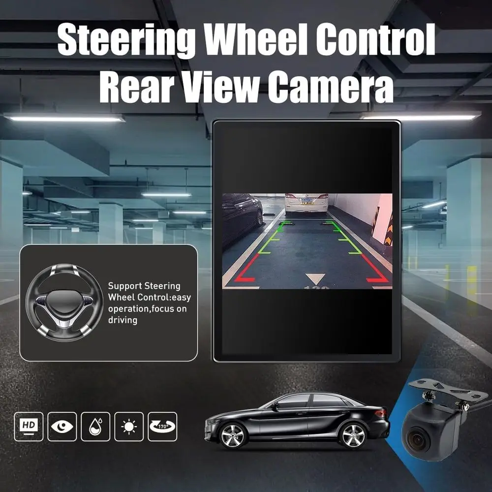 Tesla Style Car CarPlay Android Auto Navigation Stereo GPS Radio Reverse Camera 9.7" IPS Touchscreen Headunit Tablet Media Playe