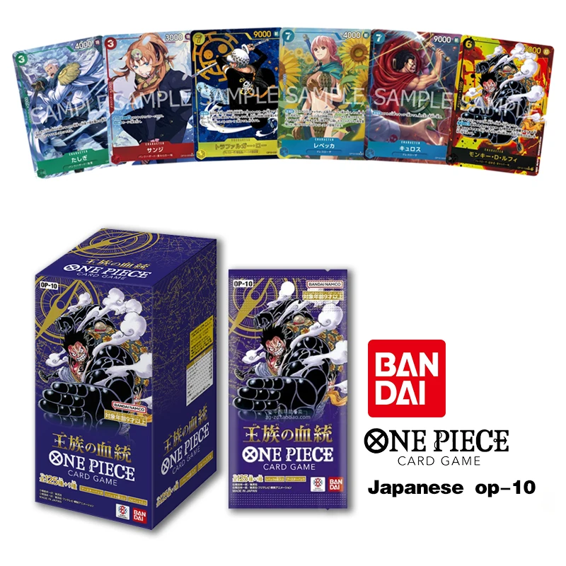 

In Stock Bandai Original Anime Booster Box One Piece OP-10 The bloodline of the royal family Collection Card Child Toy Gift