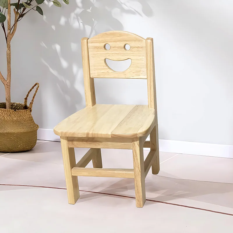 

Oak chair children's study table and chair solid wood children's stool Mickey simple tenon and mortise back chair kindergarten