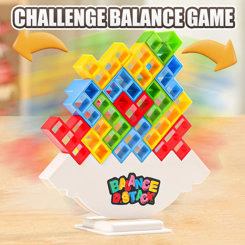 Tetra Tower Balance Stacking Game Building Blocks Toy For Friends Party & Family Challenge Game Multiplayer Fun Borard Game