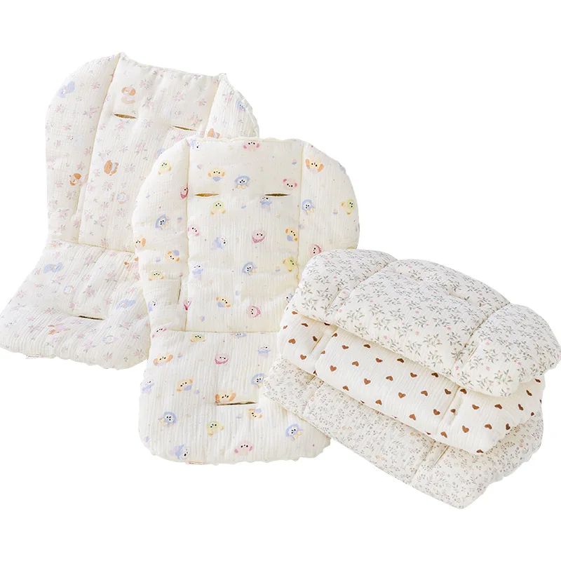 Плюшевая флисовая подушка для сиденья коляски в горошек, подушка для стульчика, теплый коврик для детской коляски, нескользящий универсальный аксессуар для коляски