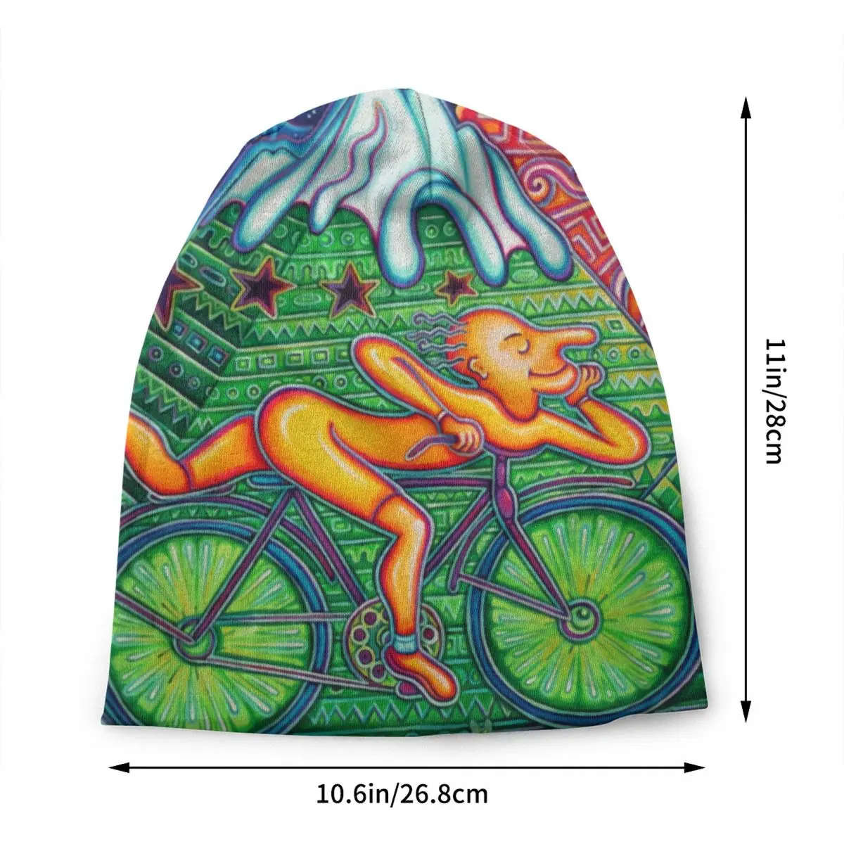 Albert Hoffman LSD Bicycle Day Skullies Beanies Caps Fashion Winter Warm Knit Hat Unisex Adult Acid Blotter Party Bonnet Hats