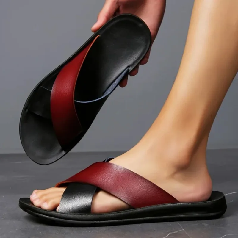 

Mens Casual Summer Shoes Hot Sale Men Slippers Stylish Style Male Half Drag Outdoor Daily Beach Flats Lightweight Men's Slides