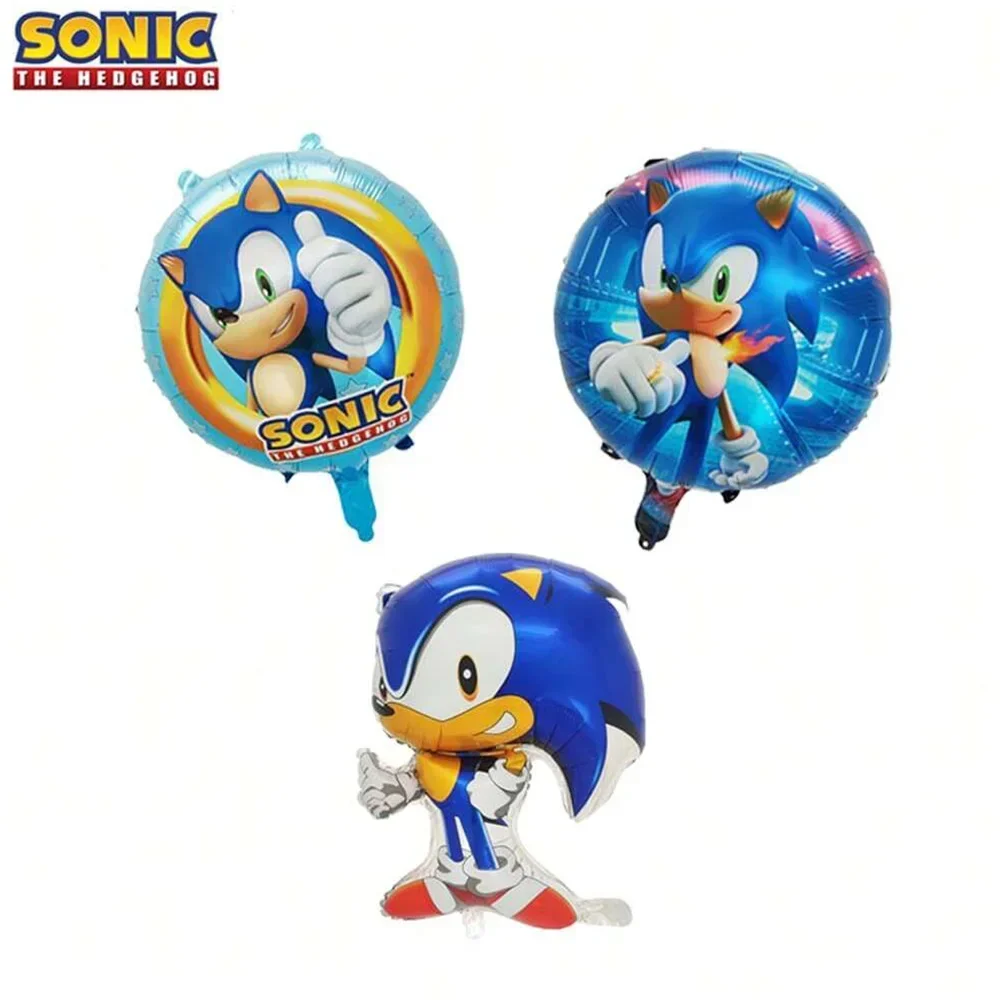 New Sonics Cartoon Character Aluminum Foil Balloon Set Cool Cartoon Balloon Arch Decoration Birthday Party Supplies Set Up Props