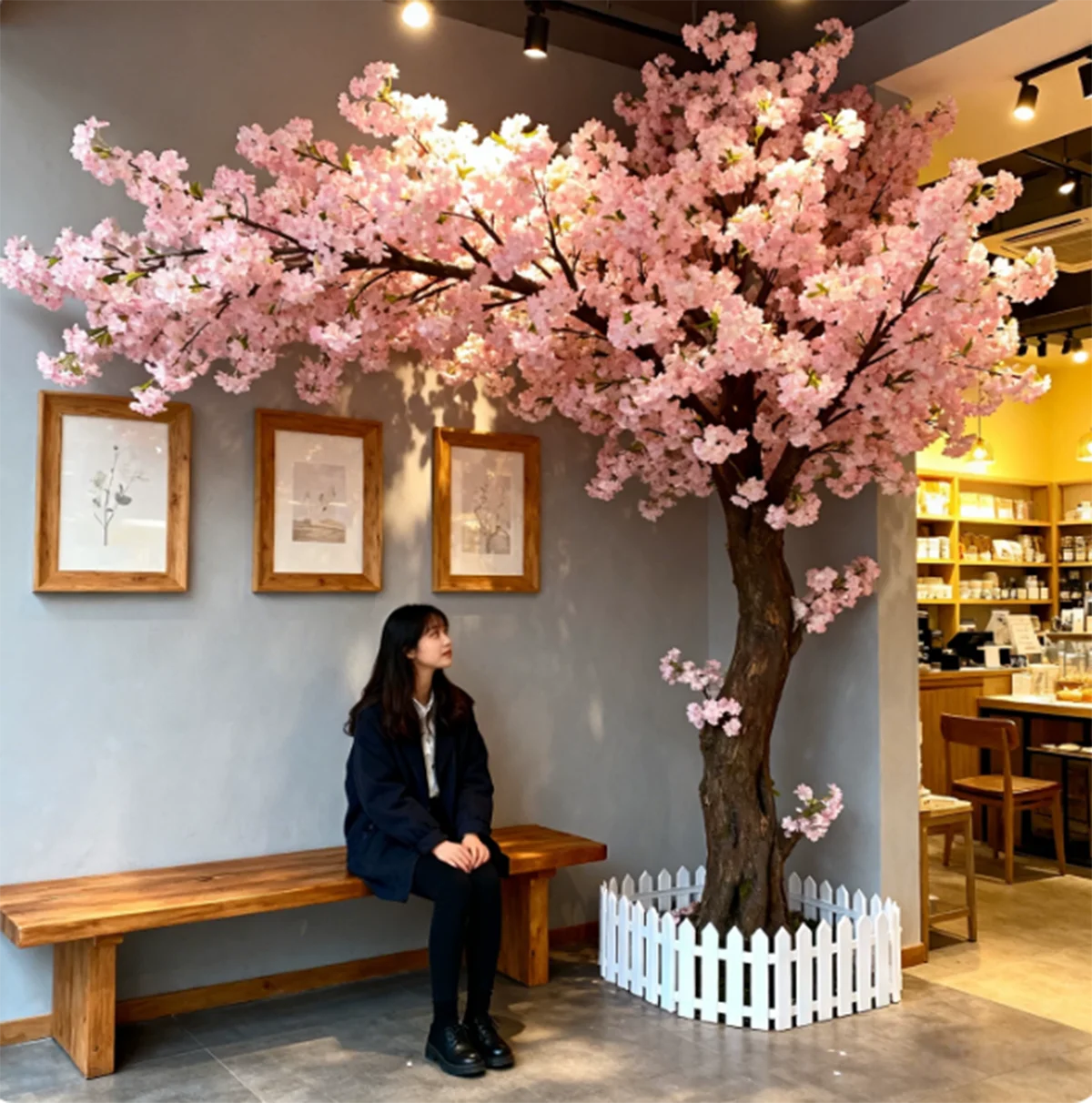 

Large Extension Artificial Cherry Blossom Tree Wishing Sakura Fake Plant for Wedding Shopping Mall Indoor Home Garden Decoration