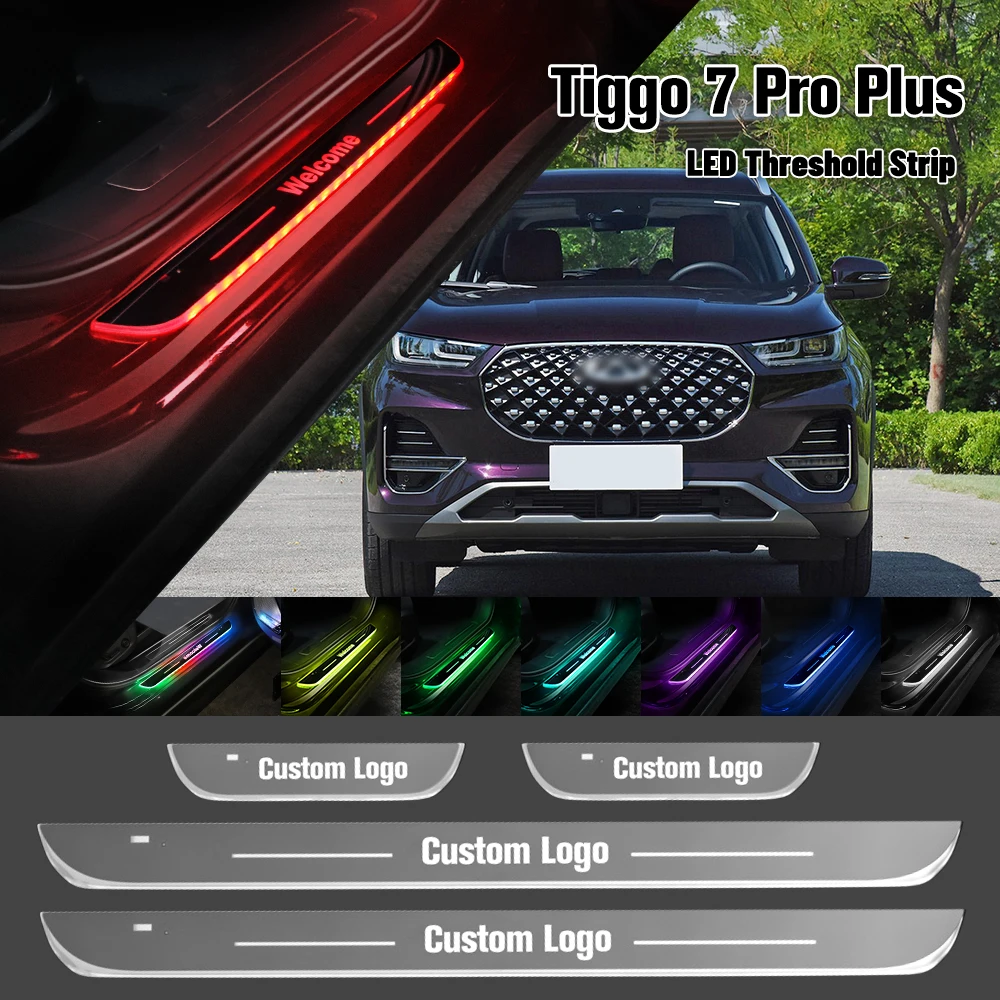 

For Chery Tiggo 7 Pro Plus 2020-2023 Car Door Sill Light Customized Logo LED 2021 2022 Welcome Threshold Pedal Lamp Accessories