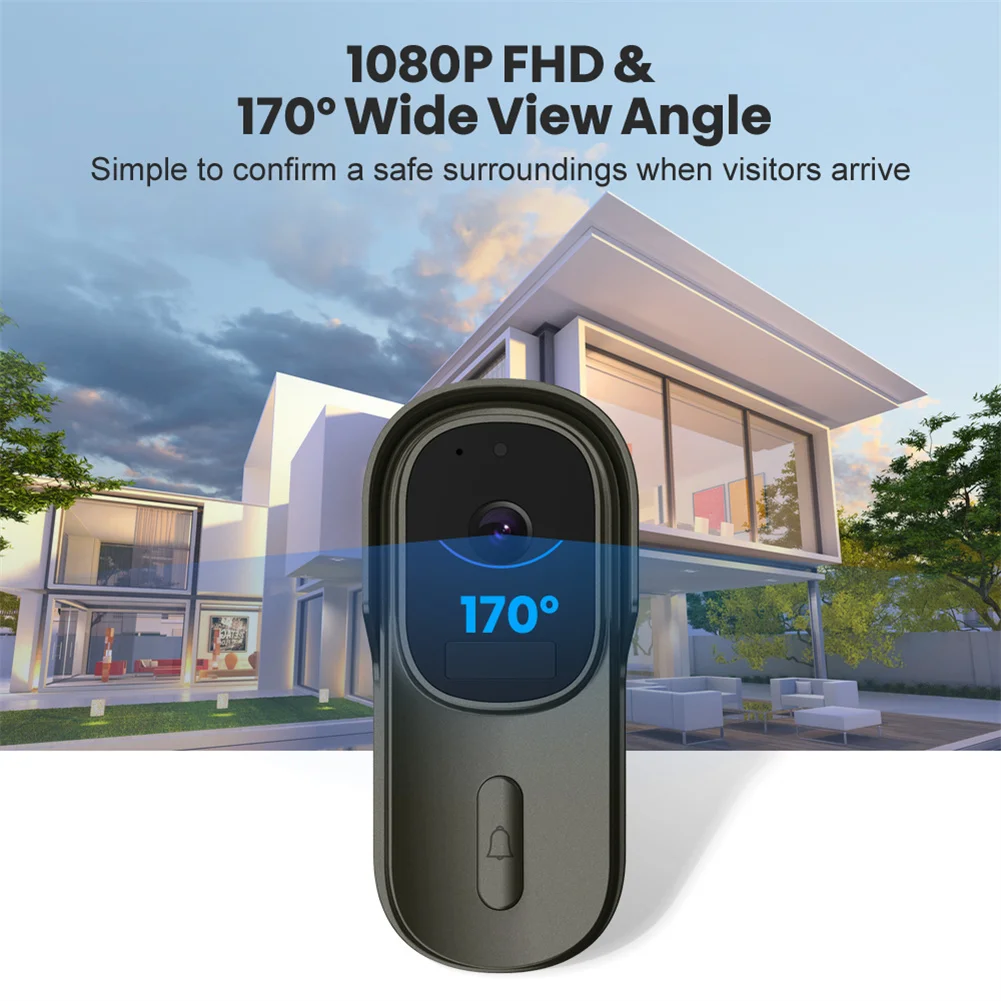 Tuya Smart Home WIFI Video  1080P HD Outdoor Wireless Doorbell with Battery WaterProof  IP65 Security Home Cameras with Alexa