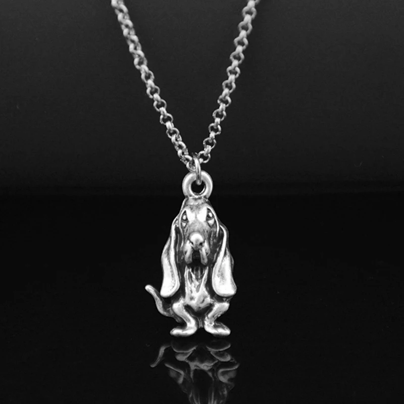 Vintage Silver Color Long Chains Bichon Frise Dog&Pomeranian&Spaniel Charm Pendant Pet Necklace Dogs Necklaces For Women Jewelry