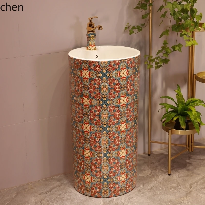 ZML retro outdoor hand washing column basin integrated pool washbasin