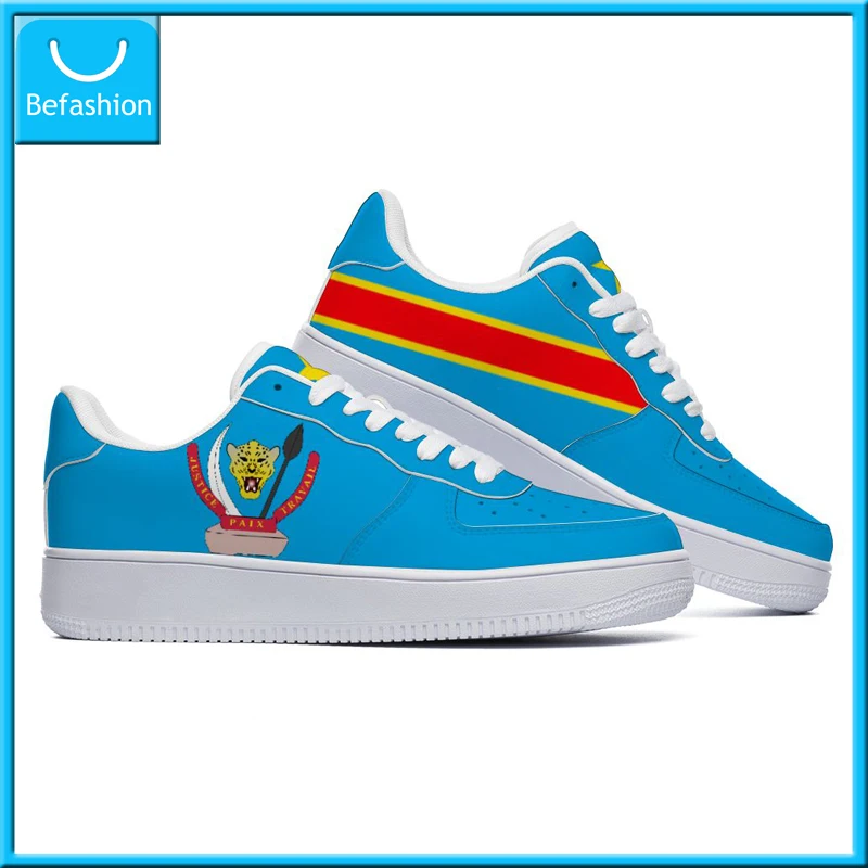 Dropshipping Print On Demand POD Casual Shoes Democratic Republic of Congo Flag Custom Print Air Force Sneaker Free Shipping