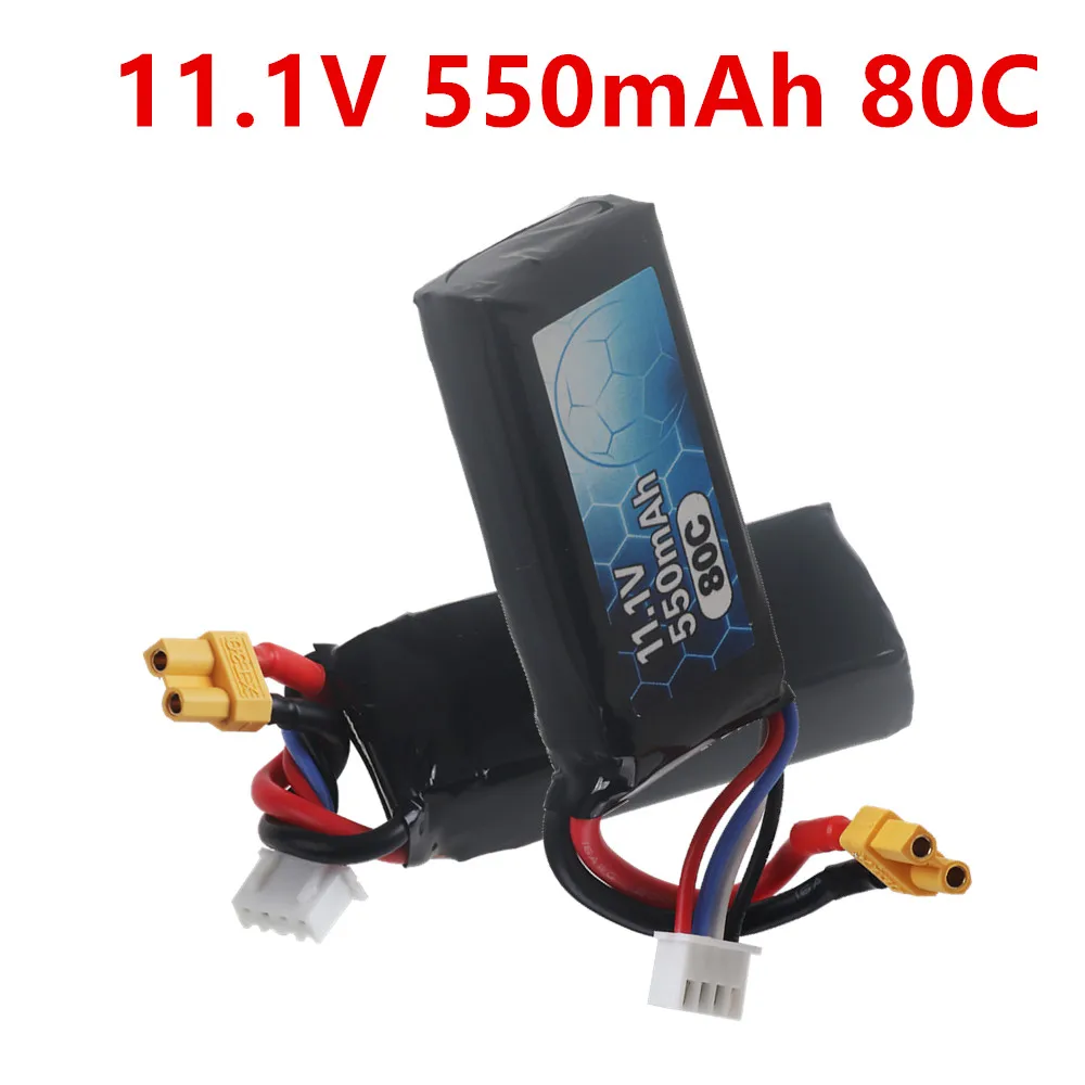 11.1V 550mAh 3s 80C LiPo battery suitable for football drone RC helicopter quadcopter aircraft with XT30 plug 3s 11.1V battery