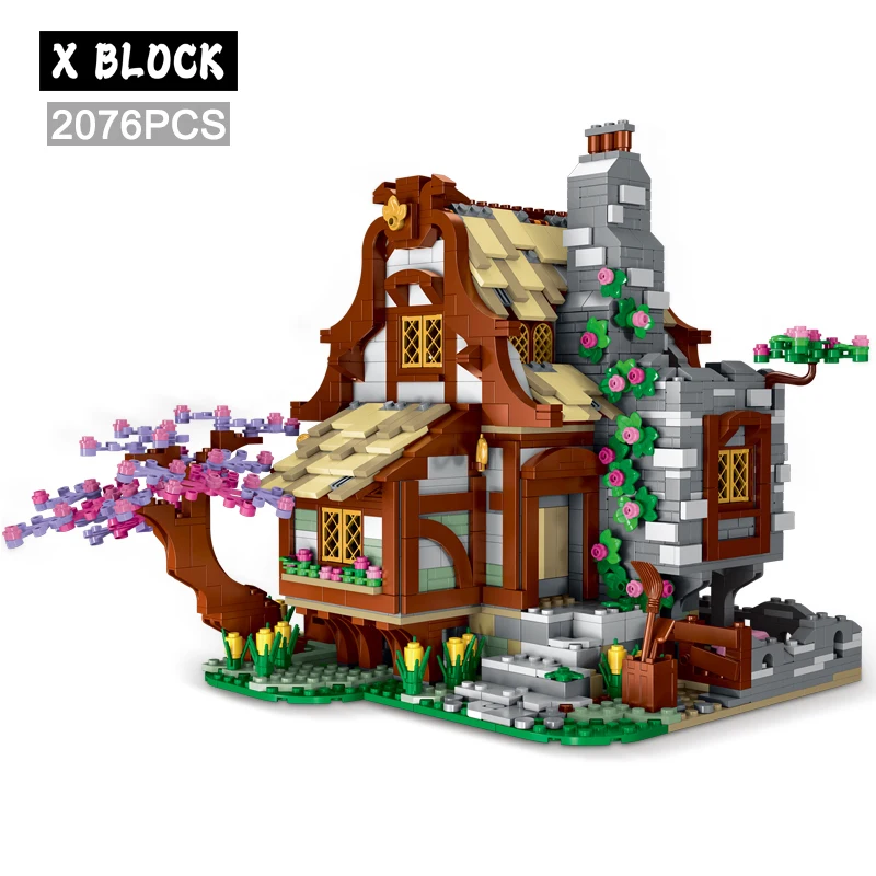 

Medieval Farmhouse Architecture Series Building Blocks Model Street View Sets MOC Modular City Bricks Toys Gifts for Childrens