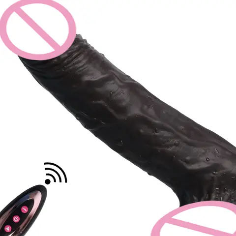 Penis Vibrator Realistic Black Dildo Sex Toy For Woman Telescopic Dick Toy Artificial Penis G Spot Vibator Thrusting Sexy Toy