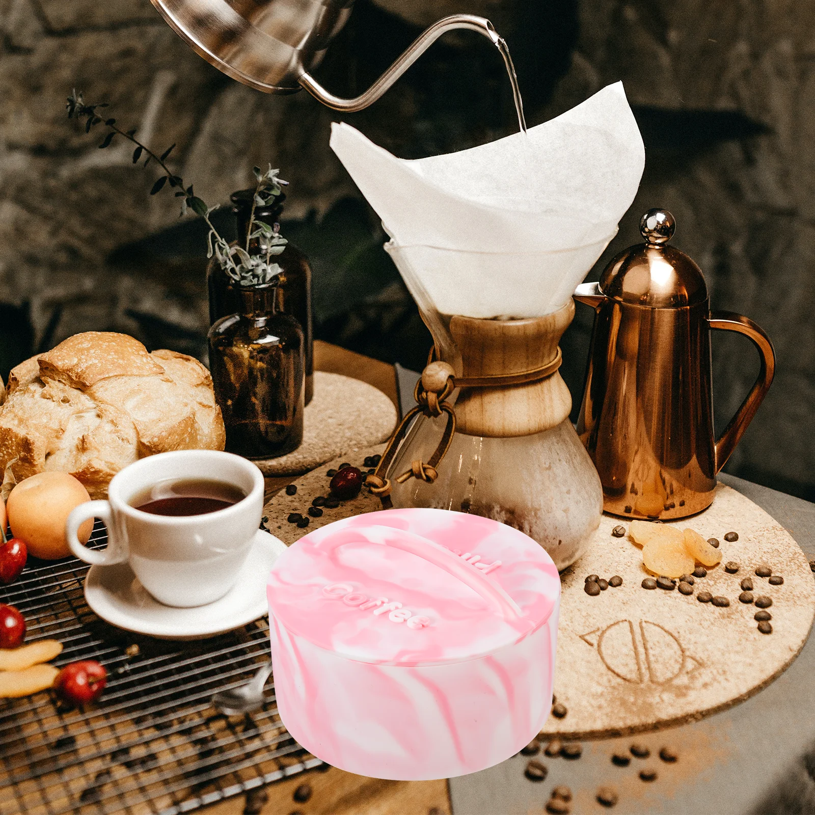 

Coffee Filter Holder Large Capacity Silica Gel Container Mesh Basket Storage Easy Clean Break Resistance Single Cup