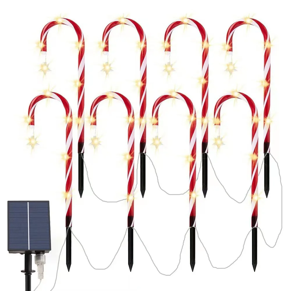 4/8Pack solar candy Christmas tree ground installation decorative lights outdoor garden lawn LED lights courtyard lights