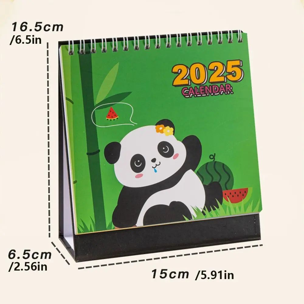 Cute Planning Cartoon 2025 Calendar Time Date To Do List Mini Desk Calendar Agenda Korean style Standing Flip Calendar Student