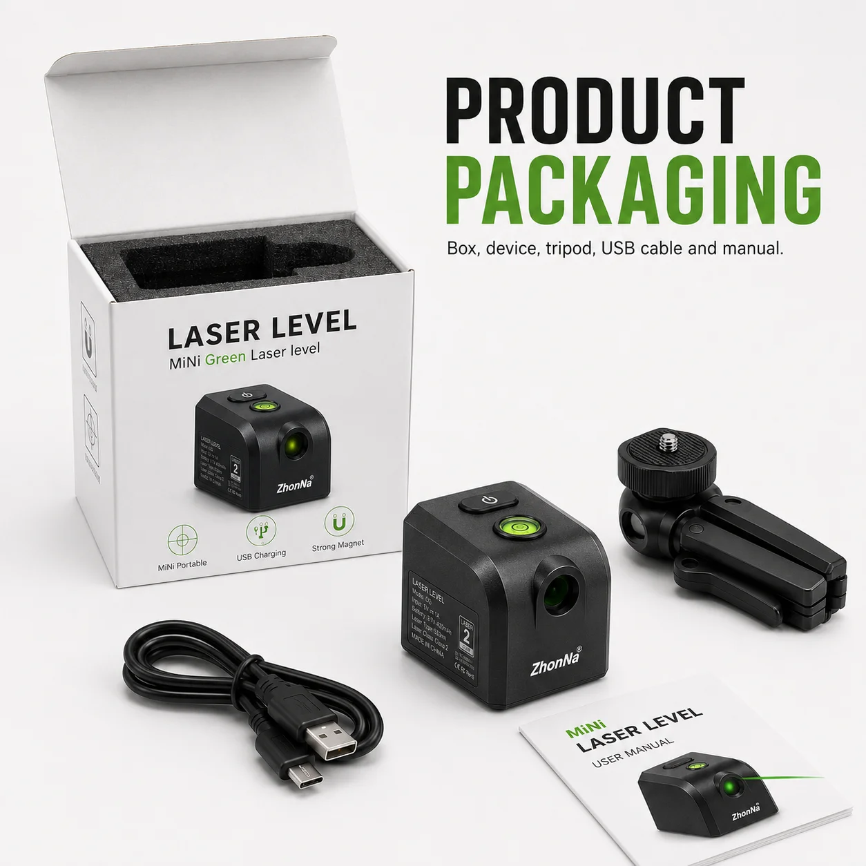 مستوى ليزر صغير أخضر/أحمر لمحا - مراجعة Laser Level Rechargeable Usb وسعره