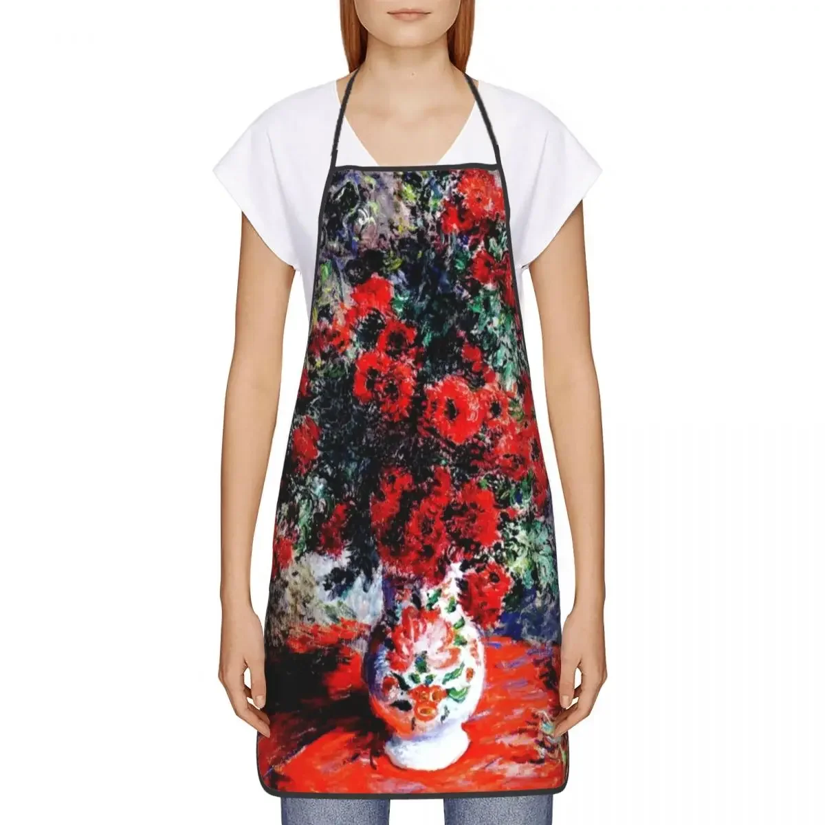 Claude Monet Chrysanthemums Floral Fine Art Bib Apron Women Men Unisex Kitchen Chef Tablier Cuisine for Cooking Baking Painting